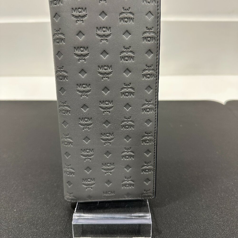 MCM Tivitat Bifold Wallet in Gray Monogram Leather (JB1394)